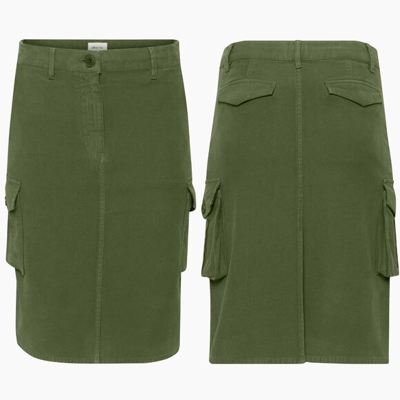 Aritzia Wilfred Free Havasu Cargo Skirt 2 Olive Army Green Mid Rise Pockets $110 - Picture 4 of 16